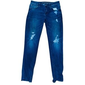 American Eagle Mens Skinny Jeans Distressed Dark Wash Size 32x34 Extreme Flex